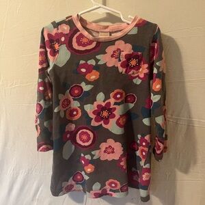 Gymboree Brown Floral Dress with Pink, Red, Orange and Blue Accents